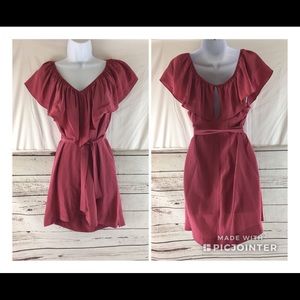 Rebecca Taylor Dress Red Silk Sz 6